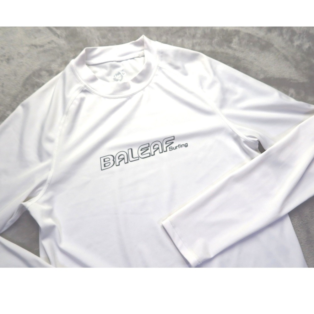 Baleaf‎ Surfing Bodyboarding White Long Sleeve Rash Guard Swim Shirt M